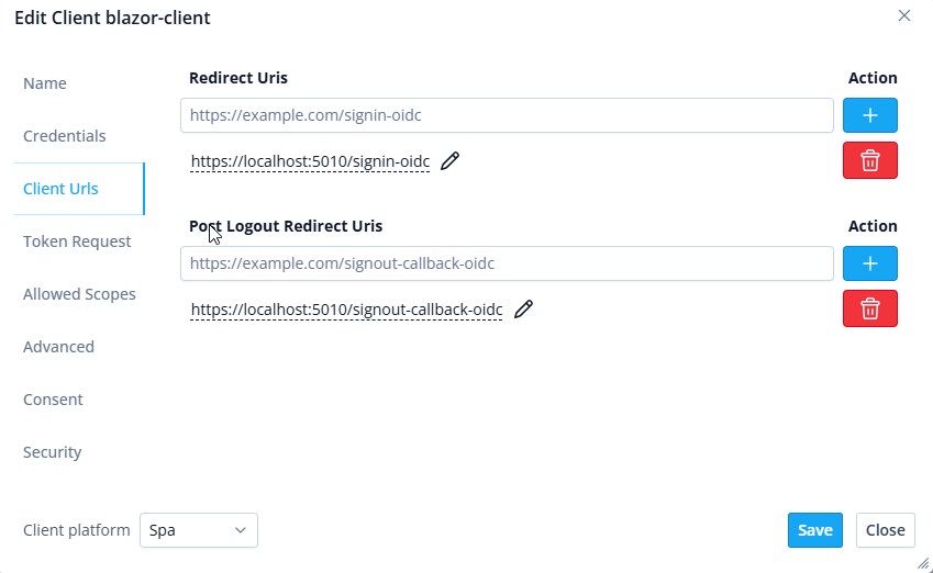 IdentitySuite redirect URI registration screen