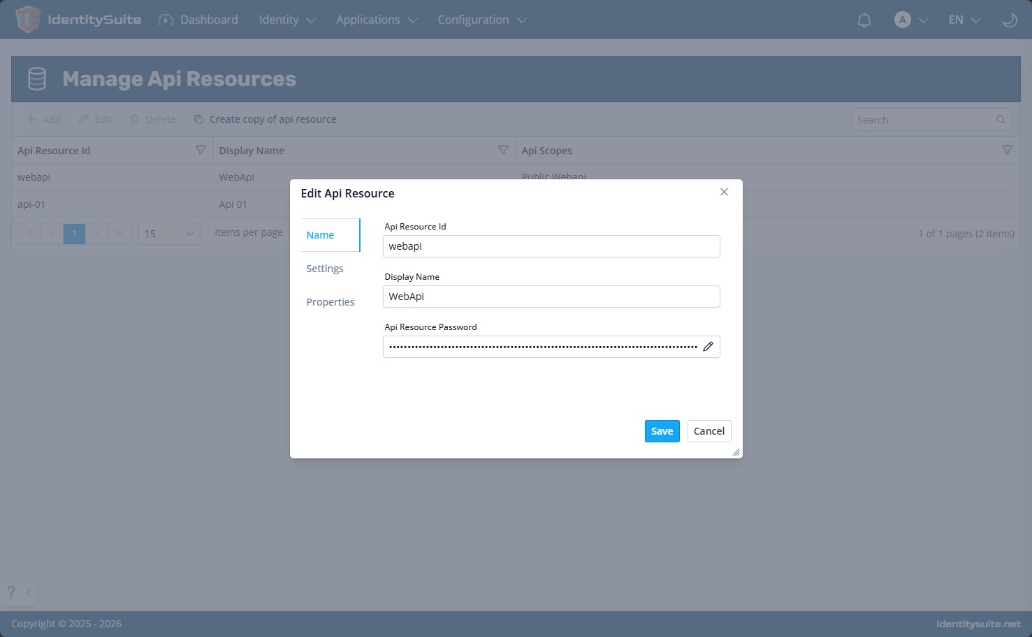 Edit api resource